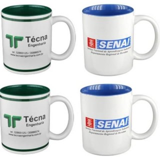 Caneca Porcelana Colorida Dentro
