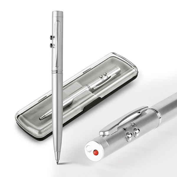 Caneta Metal Laser Lanterna