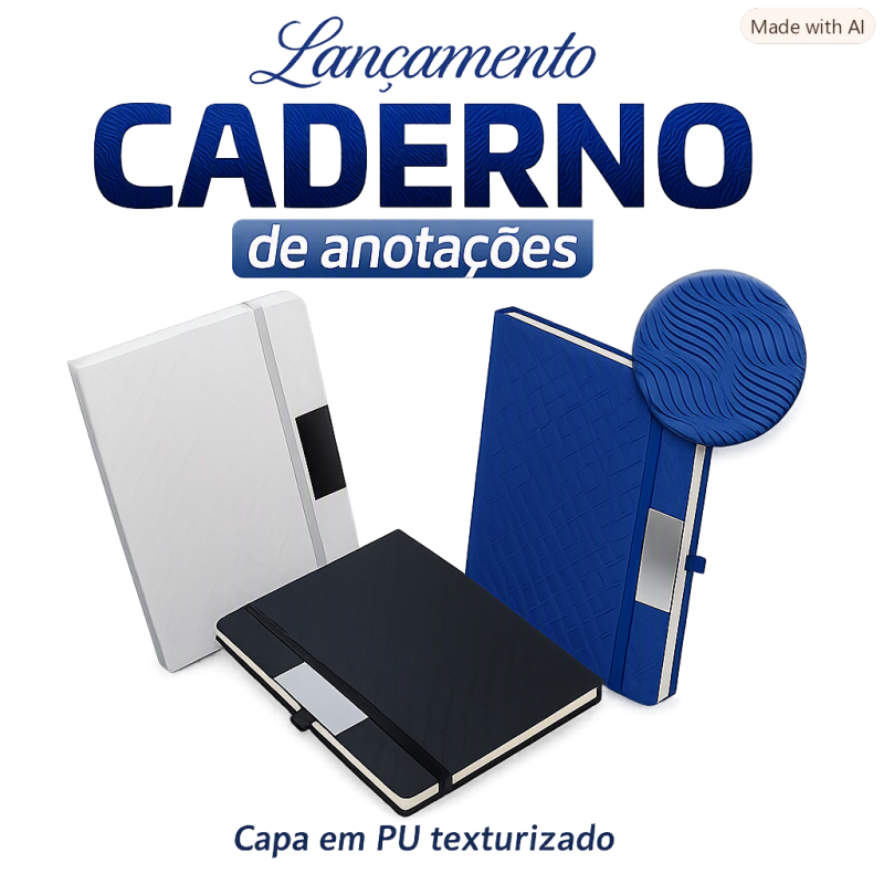 Caderno de Anotações - Produtividade e Estilo V3 Brindes - brindes personalizados