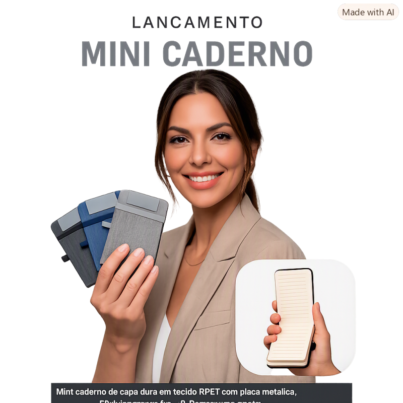 Mini Caderno – Organização e Elegância V3 Brindes - brindes personalizados